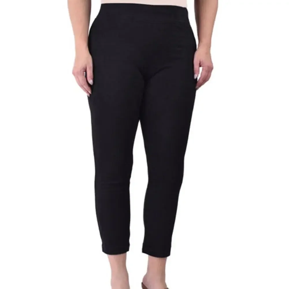 Ethyl Clothing Hadar Black Cropped Soft Pants size 2 Spandex Blend Basic